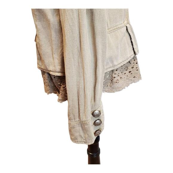 Free People - Tan Utility Jacket - Size Medium - Picture 6 of 9